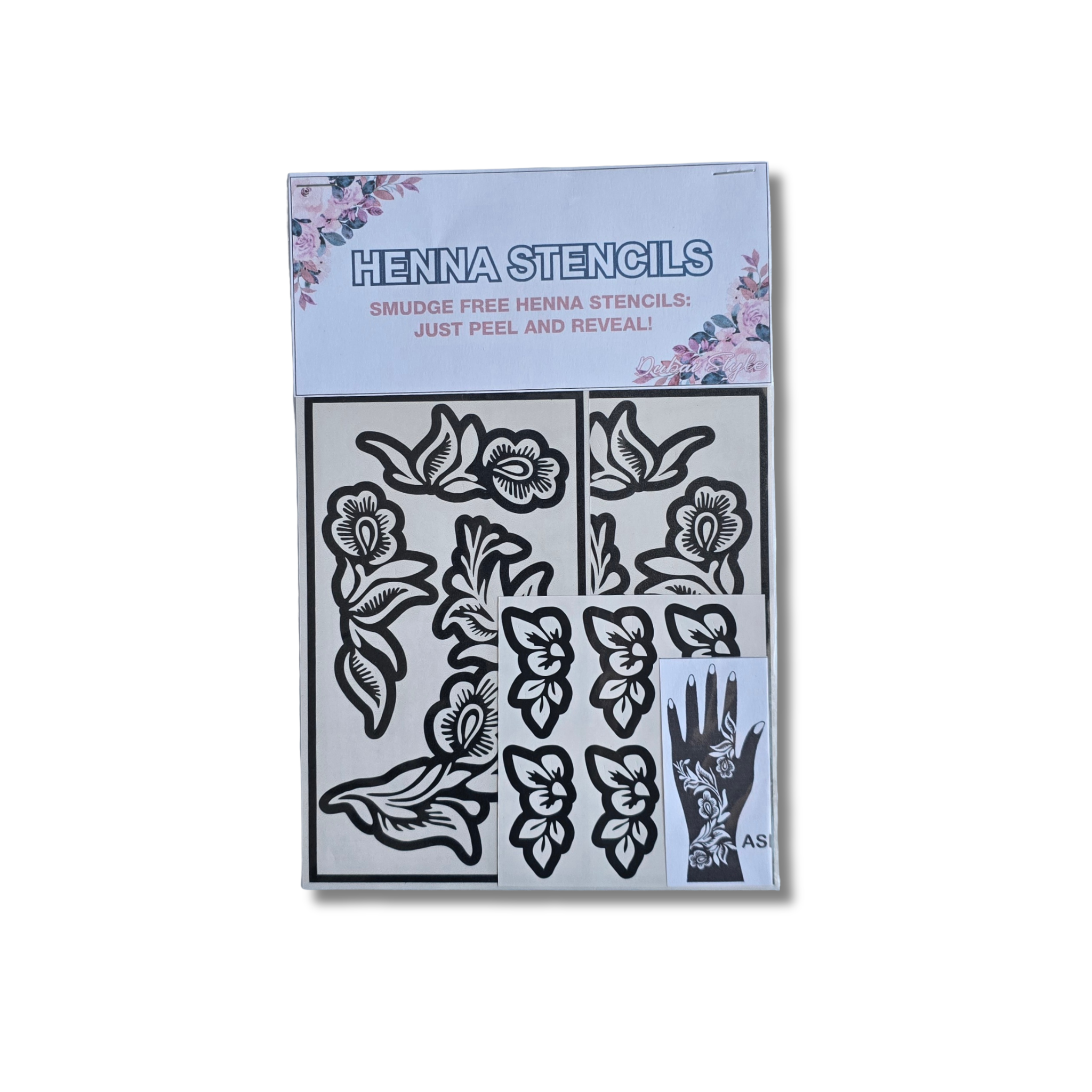 Premium Floral Henna Stencil (PFL005)