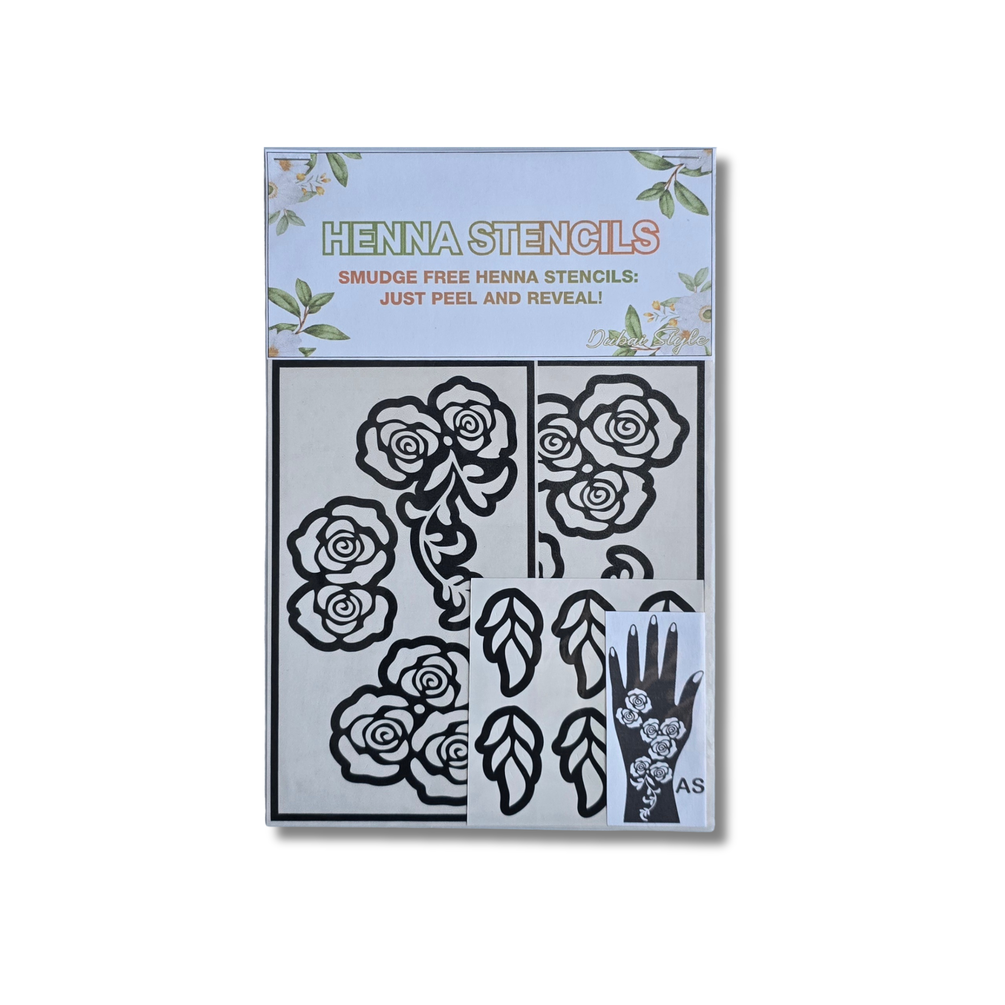 Premium Floral Henna Stencil (PFL002)