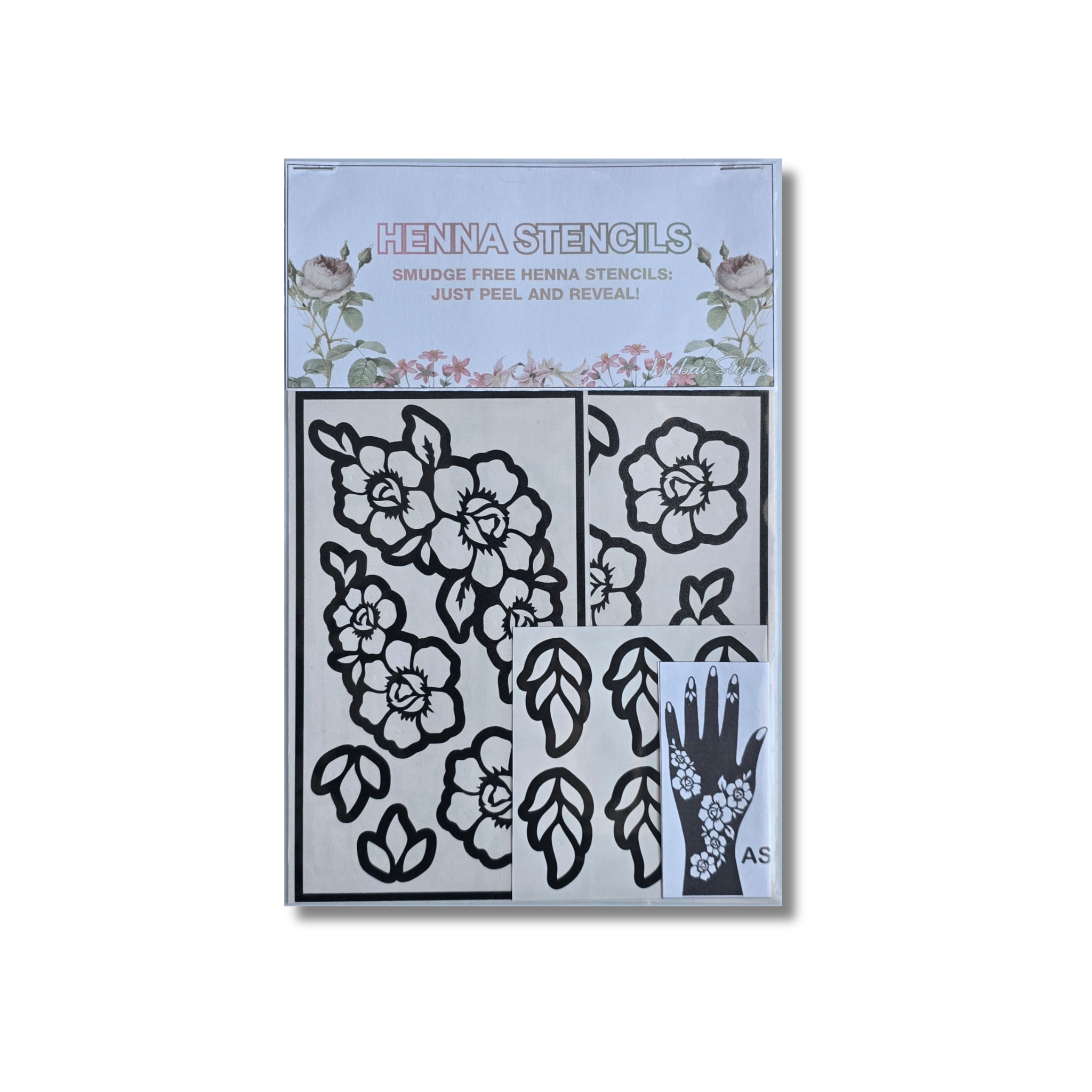 Premium Floral Henna Stencil (PFL001)