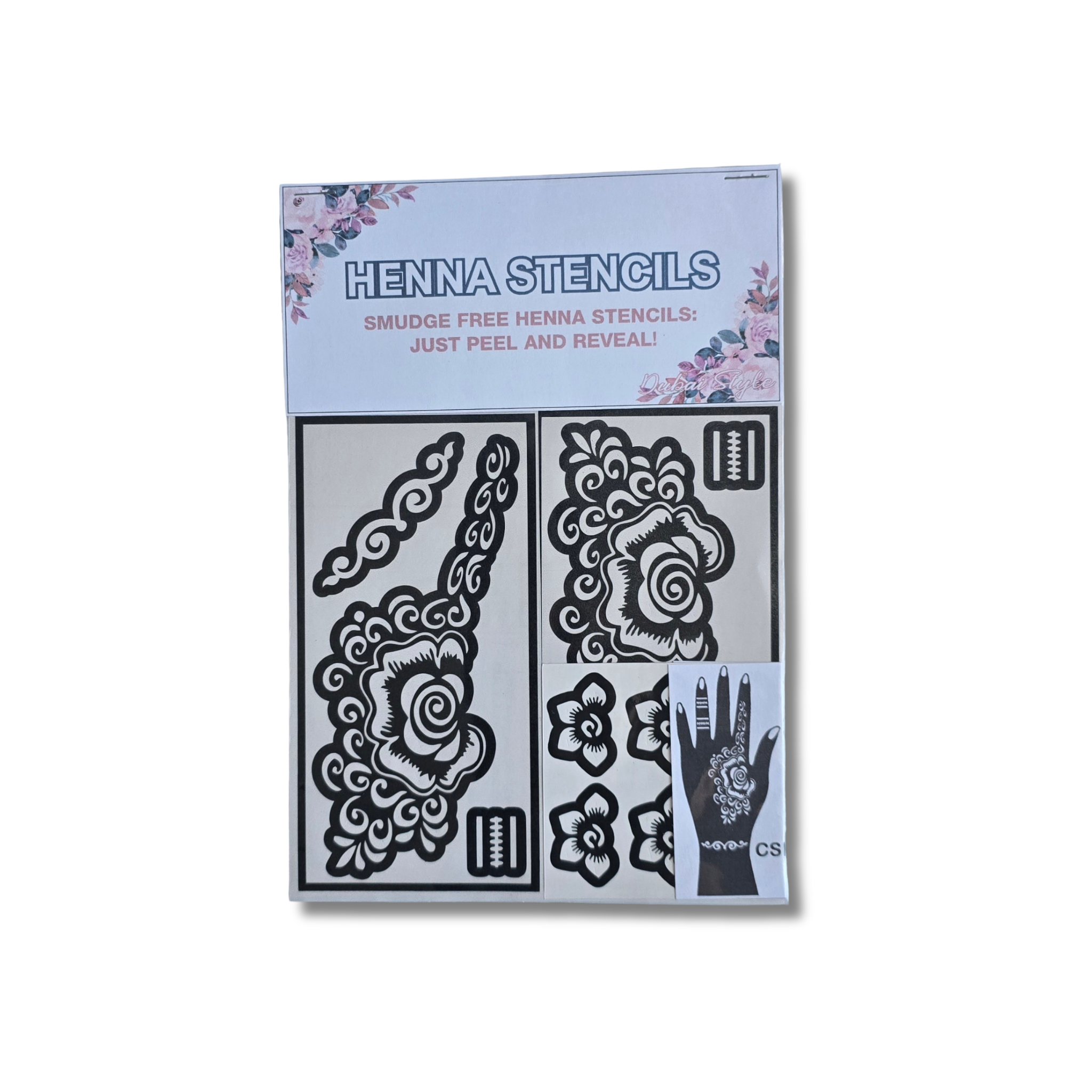 Premium Floral Henna Stencil (PFL024)