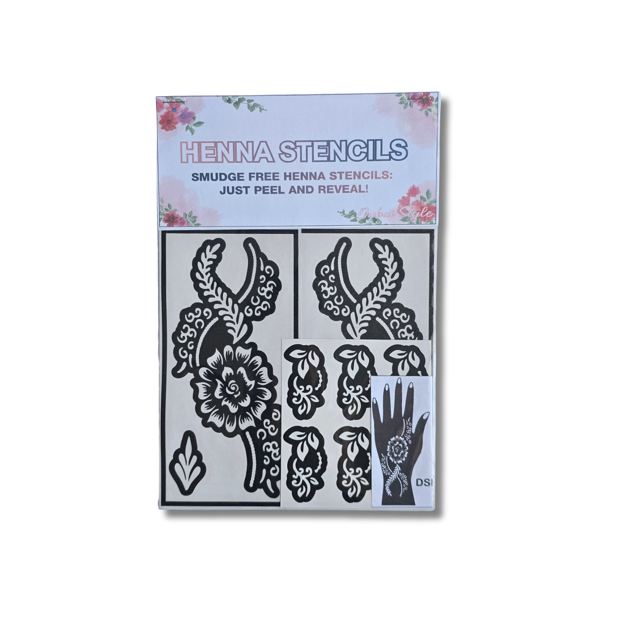 Premium Floral Henna Stencil (PFL034)