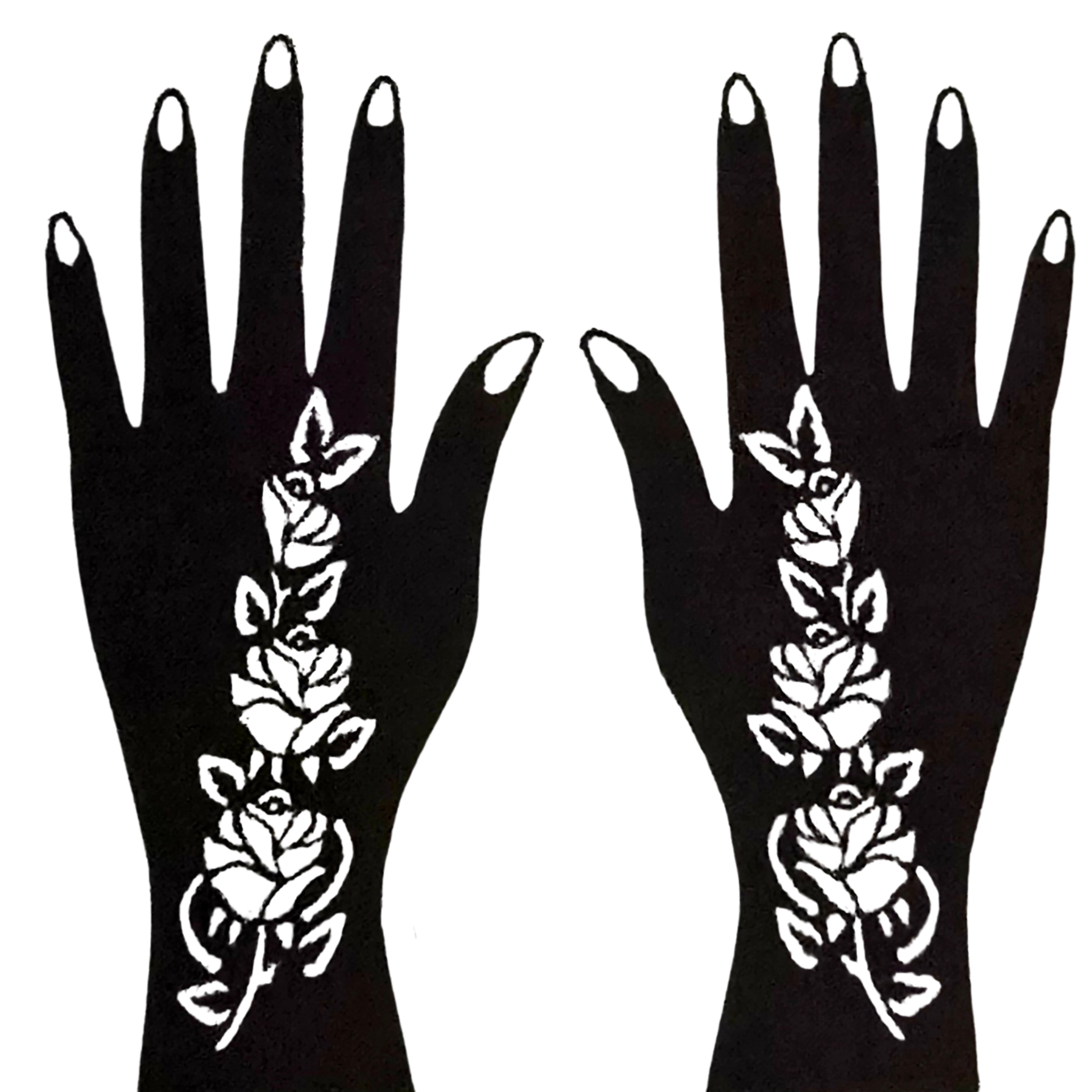 Premium Floral Henna Stencil (PFL035)