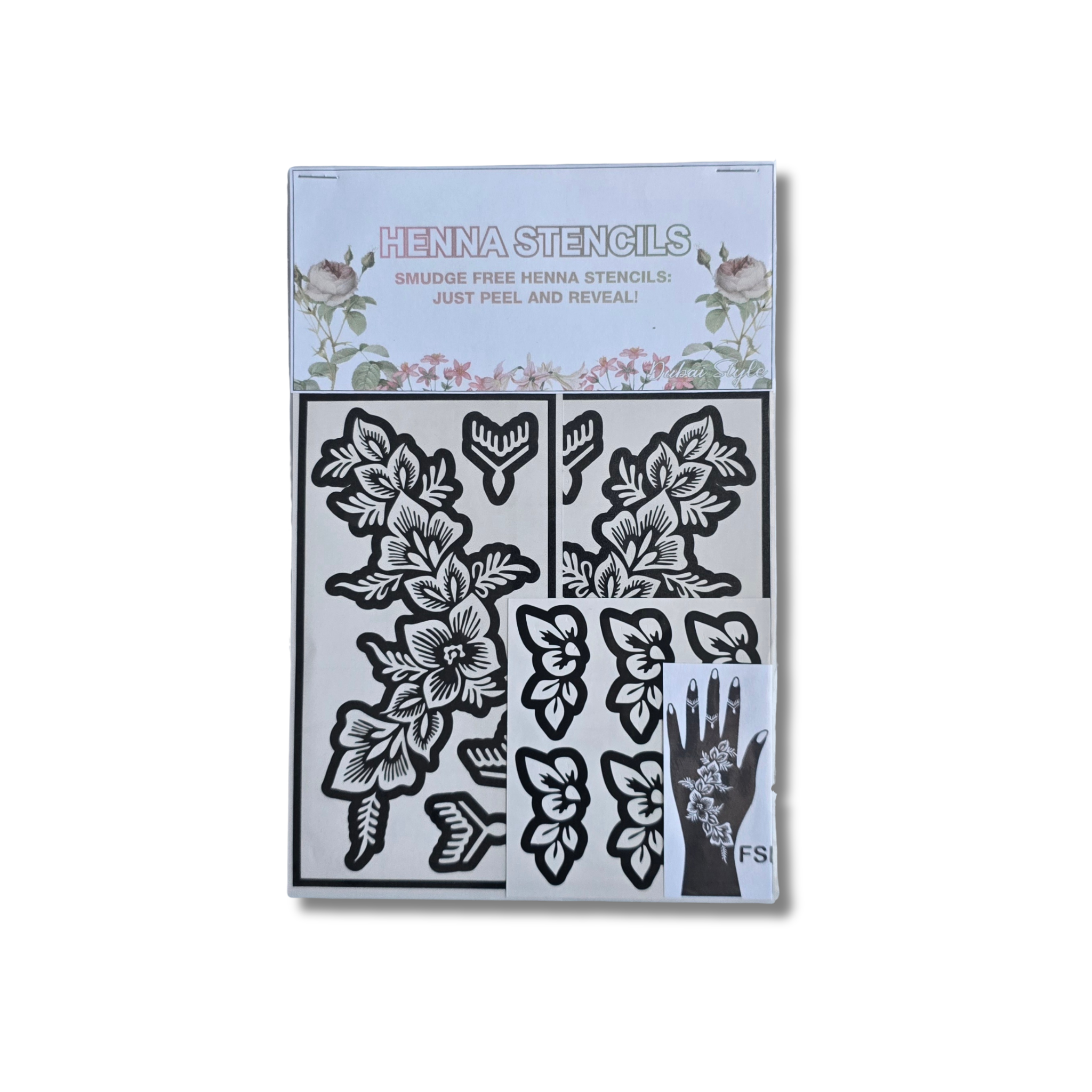 Premium Floral Henna Stencil (PFL052)