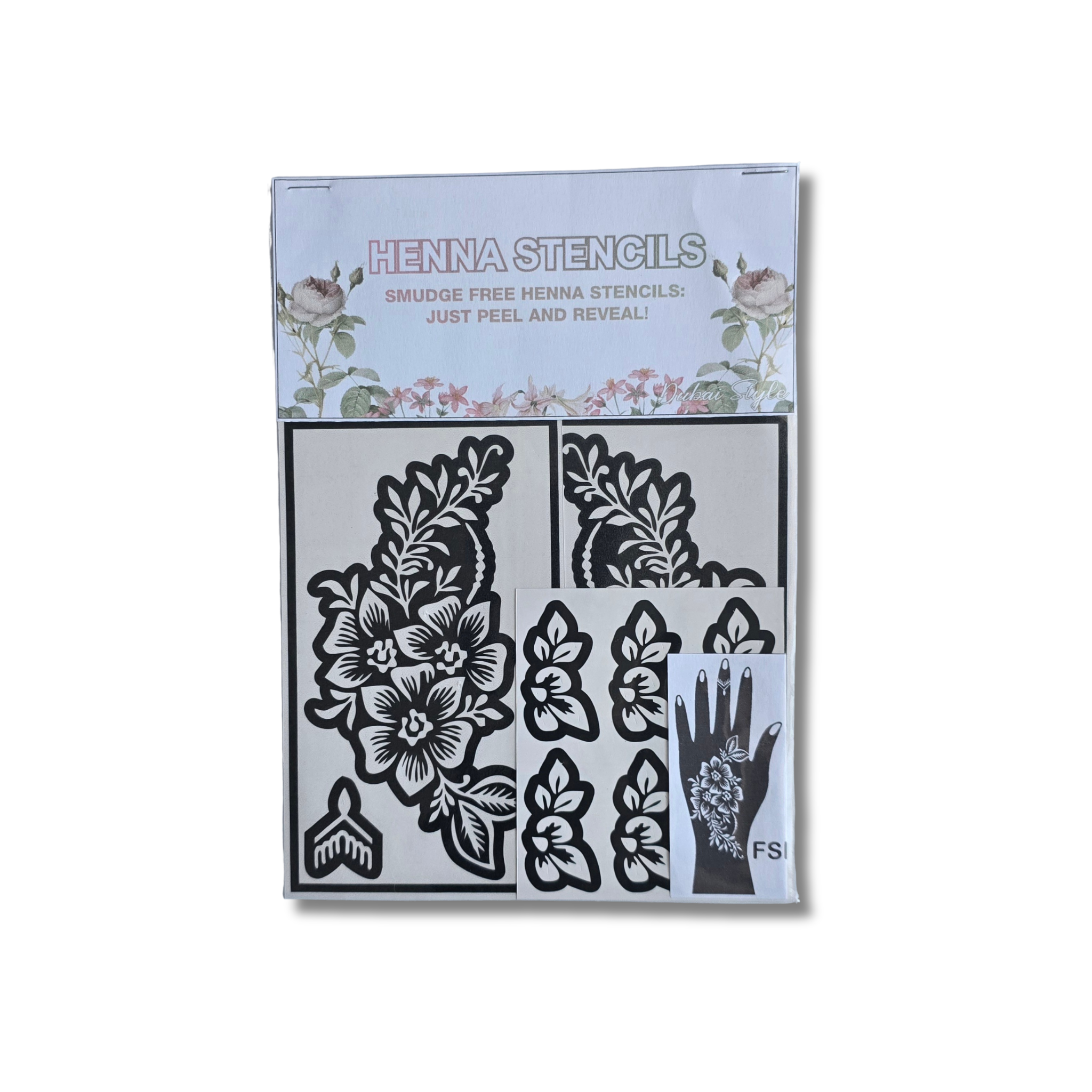 Premium Floral Henna Stencil (PFL053)