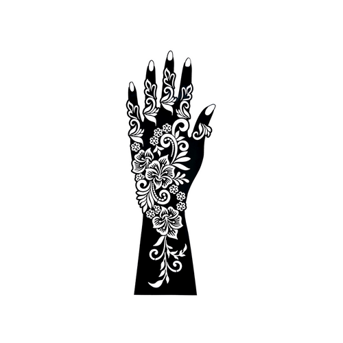 Floral Extended Henna Stencil (BFO001)