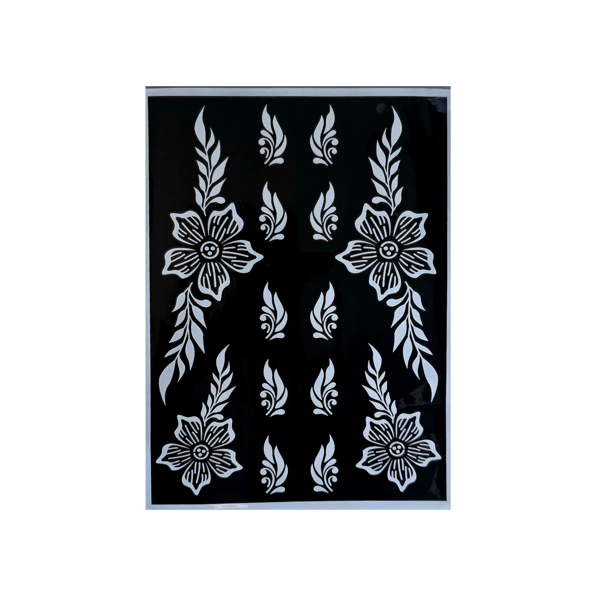 Floral Custom Placement Henna Stencil (BCU003)