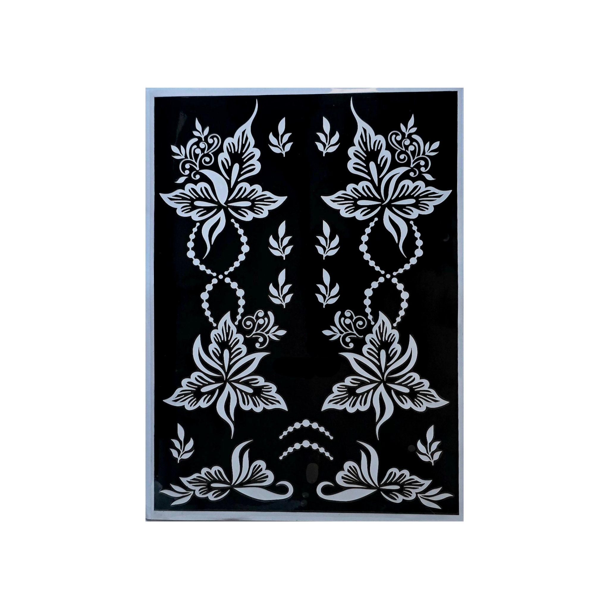 Floral Custom Placement Henna Stencil (BCU001)